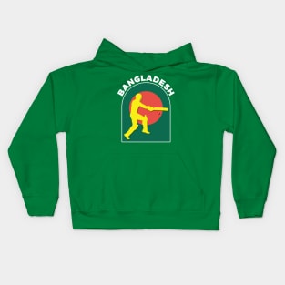 Bangladesh Cricket Batsman Bangladesh Flag Kids Hoodie